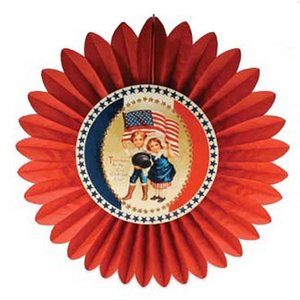Bethany Lowe Americana Tissue Paper Rosette - Three Cheers for Red, White & Blue